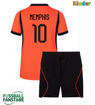 Niederlande Memphis Depay #10 Replik Heimtrikot Kinder WM 2026 Kurzarm (+ Kurze Hosen)